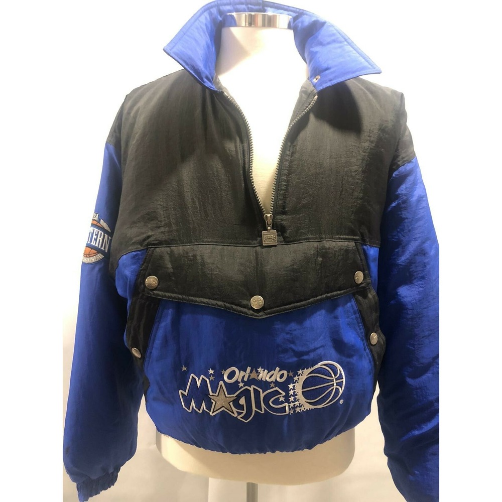 Vintage 90s Orlando Magic Nutmeg Campri Coat Pullover Jacket Mens Size XL 🏀